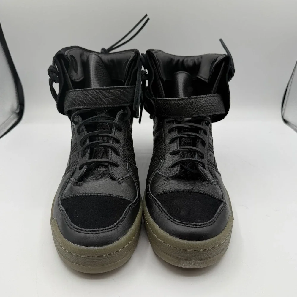 Adidas Forum Hi Moc Shoes Mens Sz 9.5 Black‎ Clay Suede Sneakers B27670